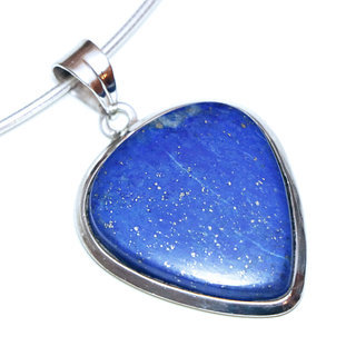 Bijoux Indiens Ethniques pendentif argent 925 massif femme et pierre fine bomb goutte Lapis Lazuli vritable bleu fonc - Inde 162