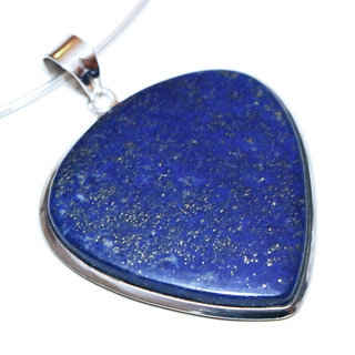 Bijoux Indiens Ethniques pendentif argent 925 massif femme et pierre fine bomb grand goutte Lapis Lazuli vritable bleu fonc - Inde 165