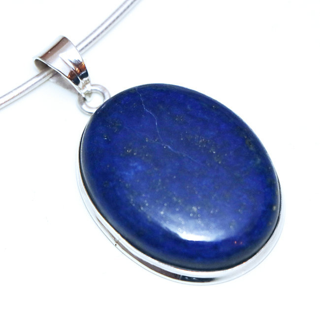 Pendentif ovale en argent 925 et Lapis-Lazuli - Inde 184