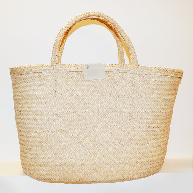 Panier touareg palmier tressé 35 cm - Niger 002