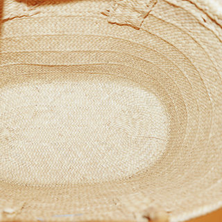 panier osier palmier doum vannerie en feuilles tress marocain touareg avec anse femme naturel 30 cm grand tressage artisanal - Niger 003 d