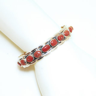 Bijoux indiens Ethniques bracelet argent 925 massif femme filigranes pierre fine perle perles Corail rouge naturel vritable - Npal 047 b