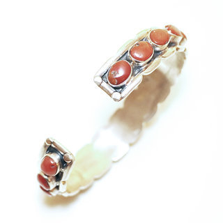 Bijoux indiens Ethniques bracelet argent 925 massif femme filigranes pierre fine perle perles Corail rouge naturel vritable - Npal 047 c