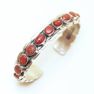 Bijoux indiens Ethniques bracelet argent 925 massif femme filigranes pierre fine perle perles Corail rouge naturel vritable - Npal 047 a
