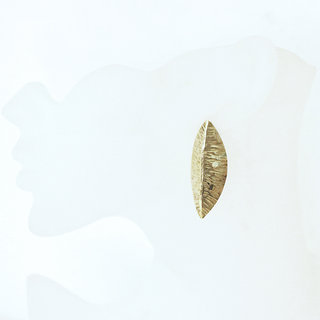 Bijoux ethniques contemporains boucles d'oreilles femme pendantes clous feuilles marteles dores plaqu or feuille peul fulani bronze dor africains - Mali 097 b