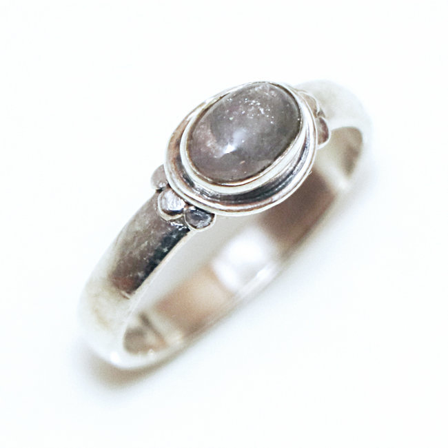 Bague fine ovale argent 925 et Labradorite - Inde 168