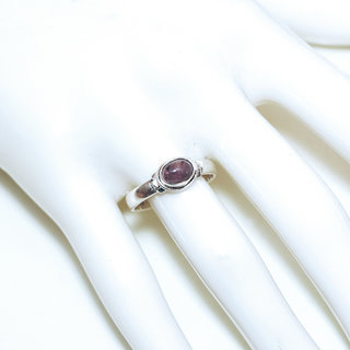 Bijoux ethniques Indiens bague argent 925 massif ovale filigranes pierre fine Amthyste violet mauve - Inde 168 b