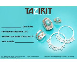 chque cadeau carte Bijoux ethniques homme jeune femme ide bon achat offrir 10 euros