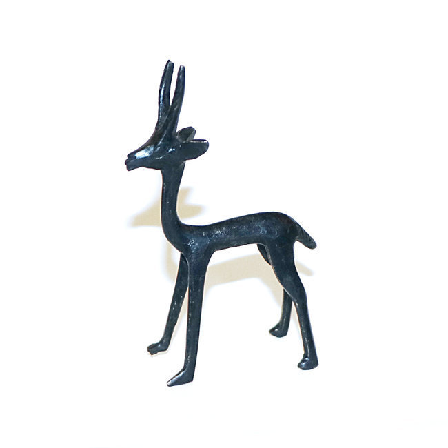 Antilope en bronze patiné art Africain 8 cm - Mali 002S