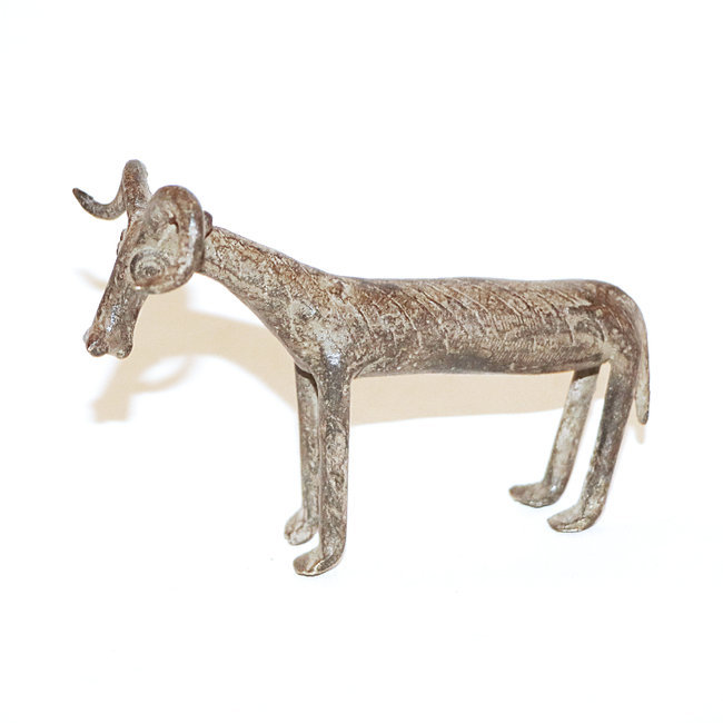Chèvre en bronze dogon art africain 12 cm - Mali 001S