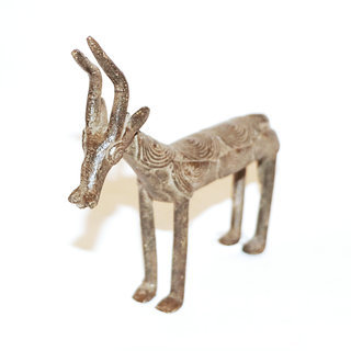 Bronze dogon Art africain en cire perdue animalier antilope collection animal Art d'Afrique 12 cm pice unique artisanat du Monde Mali 001S b