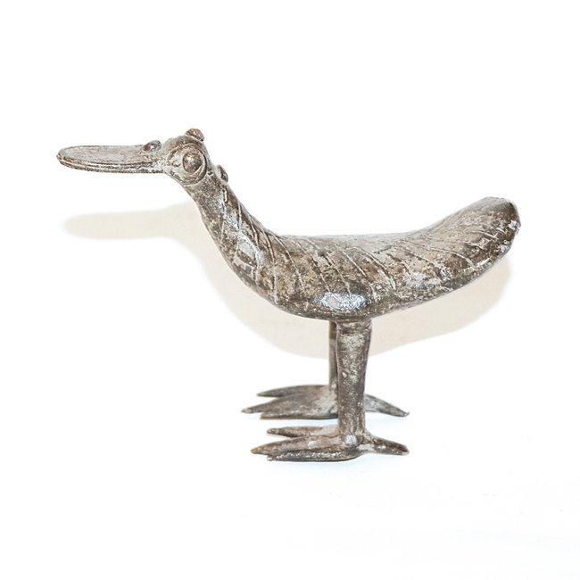 Canard en bronze dogon art africain 12 cm - Mali 001