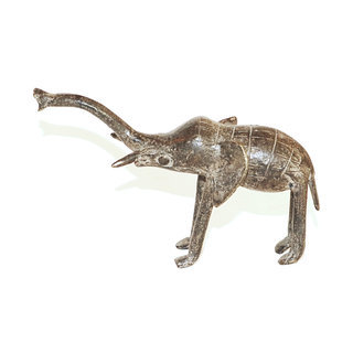 Bronze dogon Art africain en cire perdue animalier elephant collection animal Art d'Afrique 12 cm pice unique artisanat du Monde - Mali 001Sa