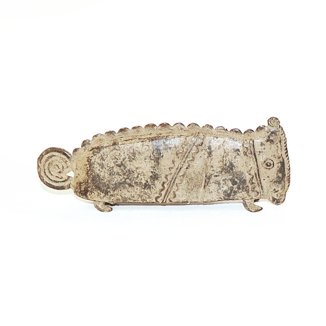 Caméléon en bronze dogon art africain 23 cm - Mali 001M