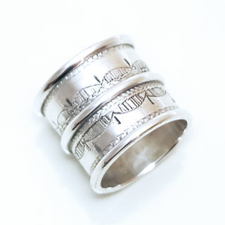 Bijoux ethniques touareg bague en argent 925 massif anneau alliance de mariage duo homme femme large grave - Niger 175 a