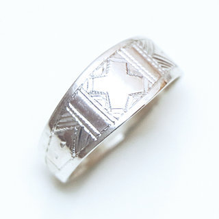 Bijoux ethniques touareg bague en argent 925 anneau alliance homme femme fine grave artisanale croix personnalise - Niger 179a