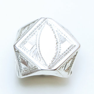 Bijoux ethniques touareg bague en argent 925 massif chevalire homme femme large grave - Niger 180 c