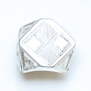 Bijoux ethniques touareg bague en argent 925 massif chevalire homme femme large grave - Niger 181 c