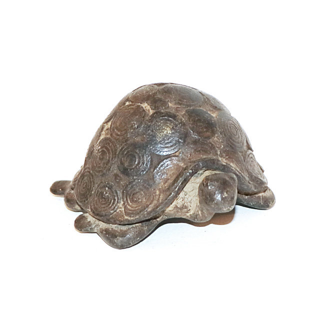 Tortue bombée en bronze dogon art africain 11,5 cm - Mali 001SB