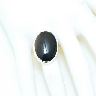 Bijoux touareg ethniques bague en argent 925 massif femme grande ovale grave et pierre fine Onyx noir sombre gravures - Niger 054 b