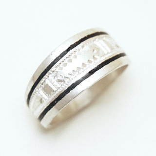 Bijoux touareg ethniques bague anneau alliance en argent 925 massif femme homme mixte mariage gravure prnom personnalis grav fin bois d'bne - Niger 055 a