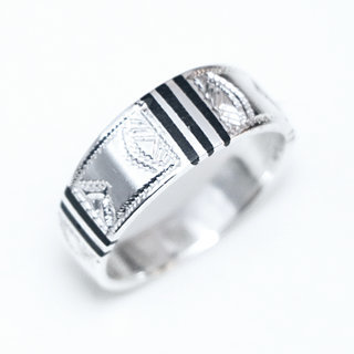 Bijoux ethniques touareg berbres bague en argent 925 massif femme homme anneau alliance mixte mariage gravure prnom personnalis grav fin bois d'bne - Niger 059 a