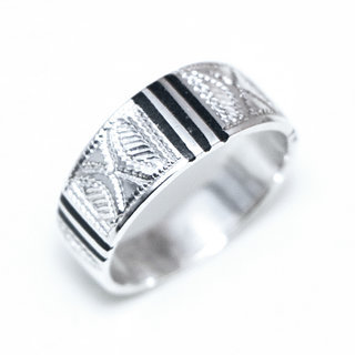 Bijoux ethniques touareg berbres bague en argent 925 massif femme homme anneau alliance mixte mariage gravure prnom personnalis grav fin bois d'bne - Niger 060 a