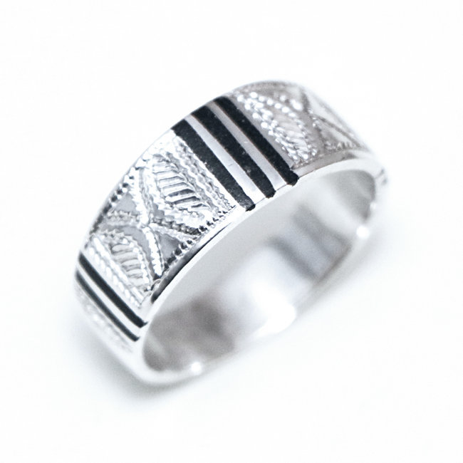 Bague touareg anneau alliance argent 925 et ébène - Niger 060