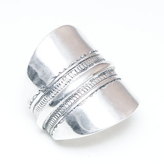 Bijoux ethniques touareg berbres bague en argent 925 massif homme femme gravure prnom large longue bandeau grave - Niger 194 a