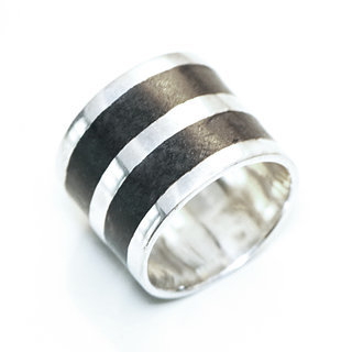 Bijoux ethniques touareg berbres anneau alliance bague en argent 925 massif femme homme mariage duo gravure date prnom fianailles large ronde bois bne - Niger 069 a