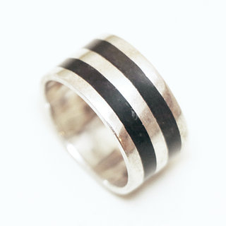 Bijoux touareg ethniques bague en argent 925 massif femme homme anneau alliance mariage duo gravure date prnom fianailles large ronde bois bne - Niger 070 a