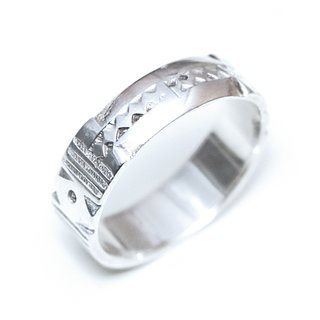 Bijoux ethniques touareg berbres bague en argent 925 massif homme femme anneau alliance fine gravure prnom date personnalise personnalisable - Niger 219 a