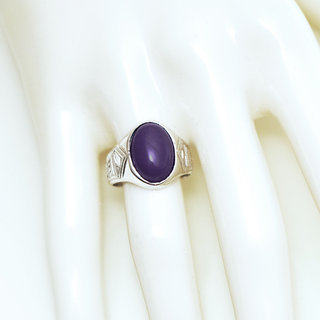 Bijoux ethniques touareg berbres bague ovale grave argent 925 et amthyste violet - Niger 001 b