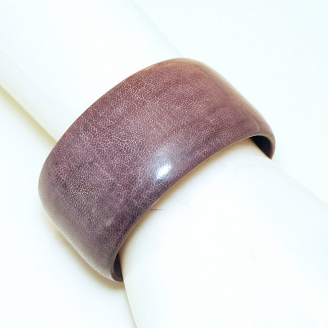 Bijoux ethniques Africains bracelet manchette cuir femme touareg ouvert medium - Mali 004 violet lavande b