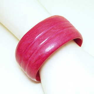 Bijoux ethniques Africains bracelet manchette cuir femme touareg ouvert medium double ligne - Mali 006 rose fushia b