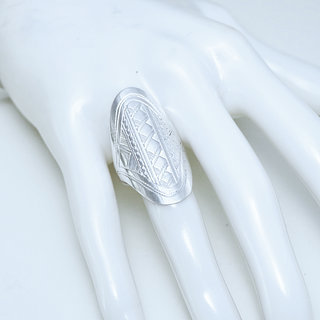 Bijoux ethniques touareg berbres bague en argent 925 massif homme femme bandeau longue navette grave gravures losange - Niger 232 b