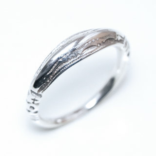 Bijoux ethniques touareg berbres bague en argent 925 massif anneau-alliance homme femme fine angle grave duo - Niger 234 a