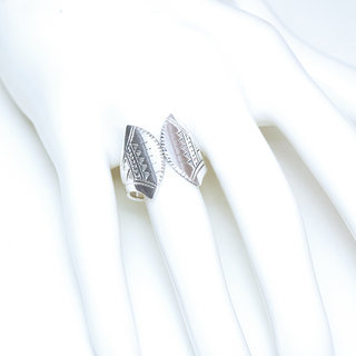 Bijoux ethniques touareg berbres bague en argent 925 massif femme homme papillon rglable ajustable ronde grave gravure personnalisable ouverte - Niger 238 b