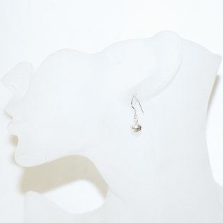 Bijoux ethniques indiens boucles d'oreilles en argent 925 massif femme pendantes classiques simples rondes perles billes - M - Inde 005 b