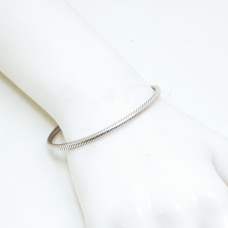 Bijoux Indiens Ethniques bracelet en argent 925 massif jonc ouvrable fin classique simple lisse rond ferm torsad twist  - Inde 022 b