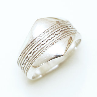 Bijoux ethniques touareg bague en argent 925 massif anneau alliance de mariage duo homme femme phalanges fine grave - Niger 244 a