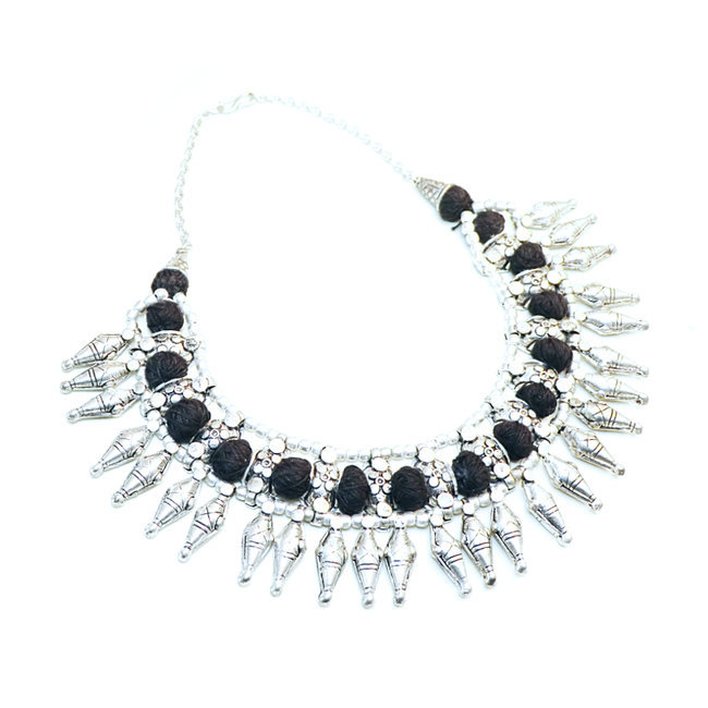 collier argent ethnique
