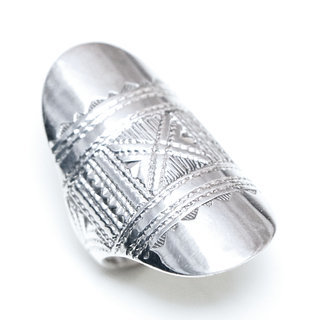 Bijoux ethniques touareg berbres bague en argent 925 homme femme navette longue grave croix - Niger 255 a