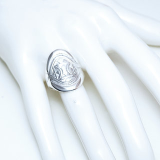 Bijoux ethniques touareg berbres bague en argent 925 chevalire homme femme large grande volume grave bandeau losange - Niger 266 b