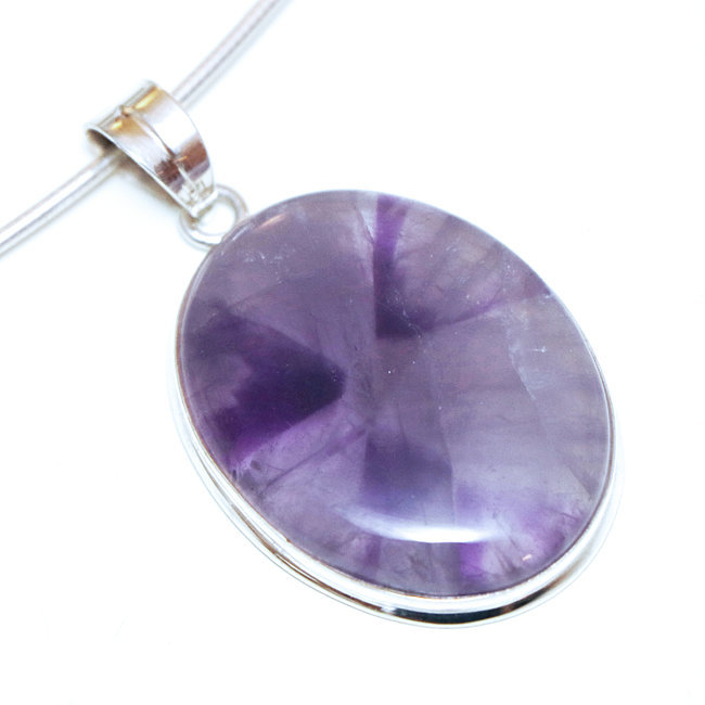 Pendentif en argent 925 ovale et Améthyste violet - Inde 207