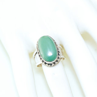 Bijoux ethniques indiens bague en argent massif 925 et pierre fine turquoise vritable naturelle grande ovale chevalire filigranes npalais - Npal 223 b