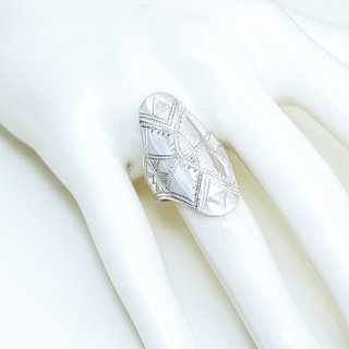 Bijoux ethniques touareg berbres bague en argent 925 massif personnaliss femme homme navette longue grave gravures artisanale - Niger 297 b