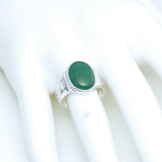 Bijoux touareg ethniques berbres bague en argent 925 massif pierres semi-prcieuses personnaliss femme homme chevalire ovale gravure Agate verte - Niger 093 b