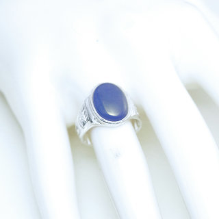 Bijoux touareg ethniques berbres bague en argent 925 massif pierres semi-prcieuses personnaliss femme homme chevalire ovale gravure Agate bleue clair - Niger 093 b