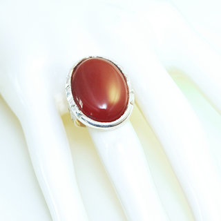 Bijoux ethniques touareg berbres bague en argent 925 massif cabochon pierres semi-prcieuses personnaliss femme homme grande ovale gravure Cornaline orange - Niger 102 b